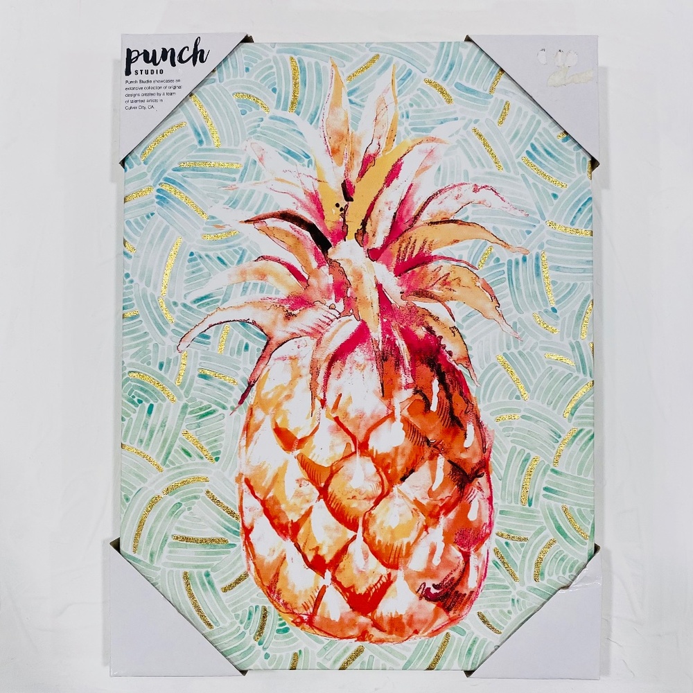 Pineapple Gold Leaf Fabric Art Print by. Punch Studio